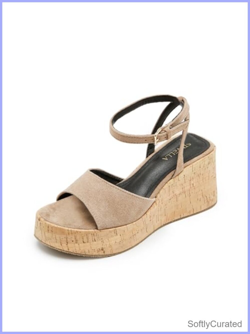 Platform Wedge Sandals Ankle Strap Open Toe Suede 2.95 inch Casual Beach